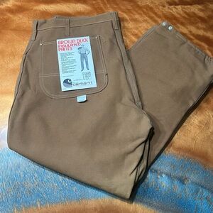 Vintage Carhartt Brown Duck Insulated Pants 42x30 Union Made USA red lining New